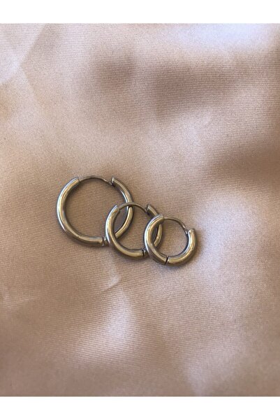 Diesmoon Silver Earrings Steel Water Resistant Combination Earring Set