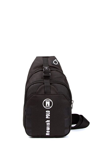 Newish Polo Unisex Siyah Cross Bodybag Çapraz Göğüs Ve Omuz Günlük Çantası (BOY:31 EN:18CM)