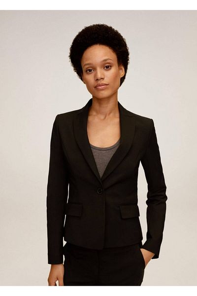 MANGO Woman Jachetă blazer de damă neagră pentru costum mulat77092888