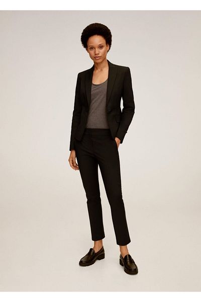 MANGO Woman Jachetă blazer de damă neagră pentru costum mulat77092888