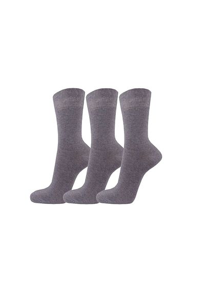 Meguca Socks Унисекс класически памучни чорапи Опаковка от 3 броя сиви