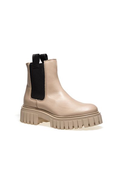 Frau Κρέμα Γυναικείες Μπότες 86l3 Beatles Leather Rubber Cream