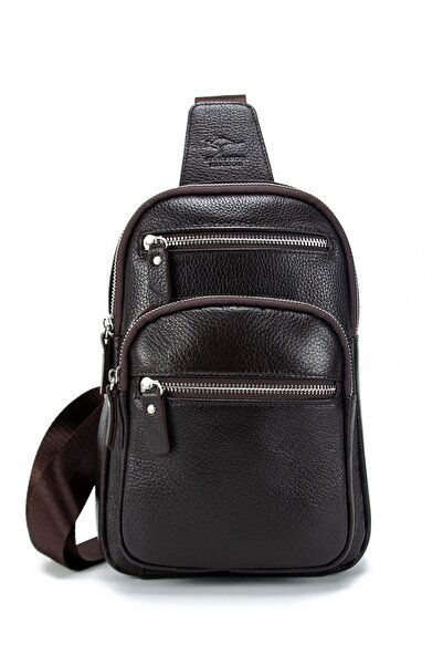 KANGAROO KINGDOM Erkek Postacı Sırt Çantası Hakiki Dana Deri Koyu Kahverengi ...