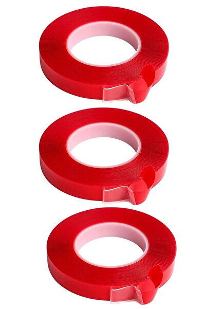 Buffer 3 Adet 2 Metre Güçlü Yapışkanlı Çift Taraflı Silikon Pratik Şeffaf Bant