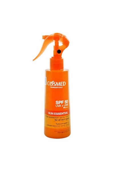 COSMED Tüm Cilt Tipleri Için Yüksek Korumalı Sprey Losyon Spf 50 200 Ml
