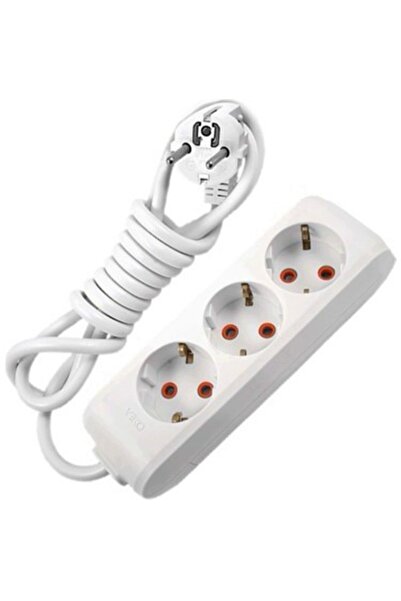 VİKO Panasonic 3'lü 7 Metre Grup Priz - Çocuk Korumalı Öznur Kablo Ile