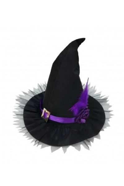 KOSTÜMCE Çocuk Cadı Şapkası Lüx Model