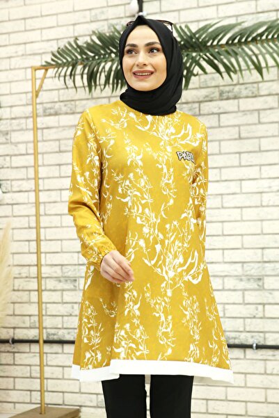 Feiza Collection Desenli Tunik - Sarı