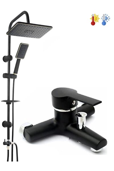 ARMİLLA ARMATÜR Lüx Siyah Krom Tepe Yağmurlama Robot Duş Seti Ve Siyah Krom B...