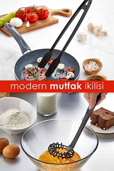 Anadolu Saray Çarşısı 2 Li Yanmaz Yapışmaz Servis Izgara Maşası Ve Spiral Çır...