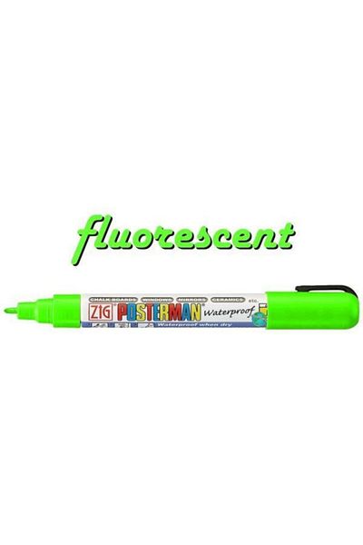 Zig Posterman Waterproof Painting Marker Fine Tip 1 Mm FluoGreen