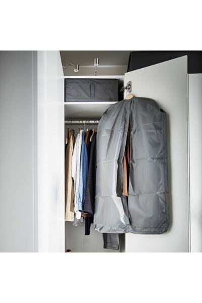 IKEA 44x55x19 Cm Katlanabilir Saklama Kutusu Hurç Ölçü Gri-düzenleme Kutusu