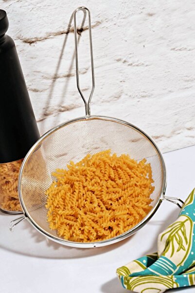 5DM Orta Boy Metal Saplı Kalaylı Un - Süt - Şeker - Bakliyat Süzgeci 17 Cm