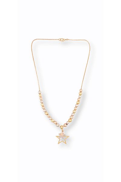 FORIVIA ACCESSORIES Gold Multi Star Design Necklace