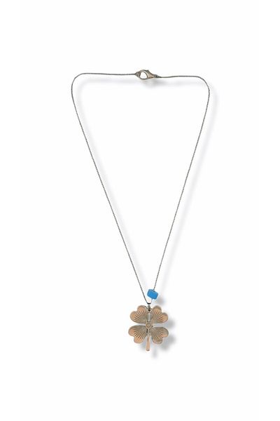 FORIVIA ACCESSORIES Silver, Sf Beaded Clover Necklace