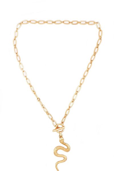 FORIVIA ACCESSORIES Gold, Snake Necklace