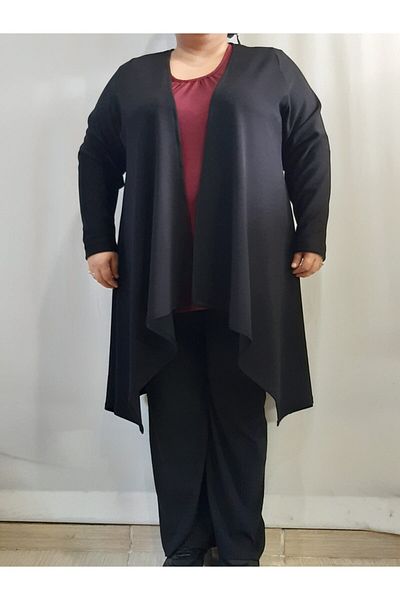 Mertcan Butik Черно плетено яке от пениран памук
