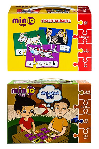 minİQ toys 4 كلمات أحرف + تذكر مجموعة من 2 أحجية تعليمية