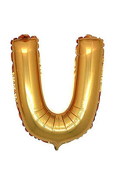 14Süs U Letter Gold Foil Balloon Lettered Helium Balloon 100 Cm Giant Size