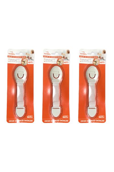SÖZER ORMAN ÜRÜNLERİ Child Baby Safety Multi-Purpose Lock Cabinet Door Drawer White Goods Safety - (3 PCS)