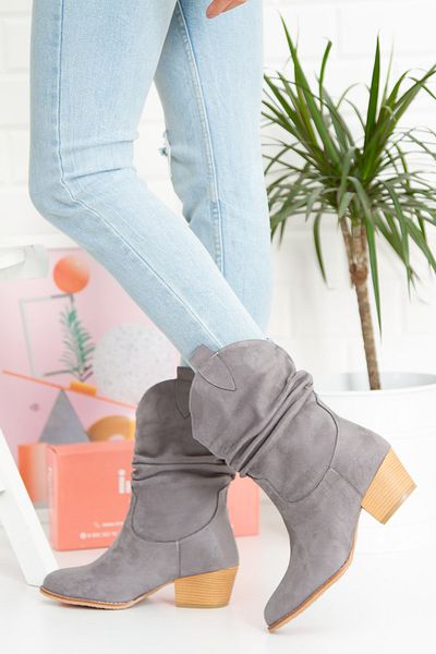 irmona Tokyo Smoked Grey Anthracite Luxury Suede Bellows Κοντές μπότες Dallas