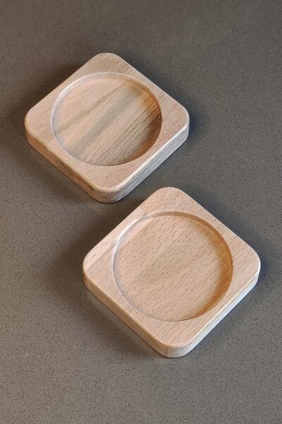 KHAKMA Σετ 2 Ξύλινες θήκες για υγρό σαπούνι, λοσιόν, απορρυπαντικό πιάτων, δοχείο λαδιού, ξύλινη βάση