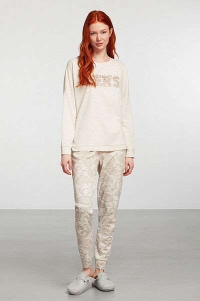Catherine's 1900 Women's Long Sleeve Pajama Set - Ecru