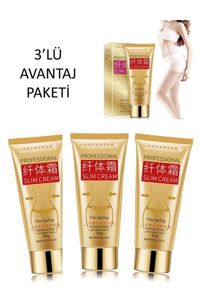 OneSpring 60 gr Set of 3 Slim Cream - Firm and Thin Appearance Body Care Cream