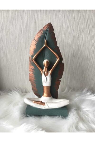 HDaksesuar Yoga Yapan Kadın Dekoratif Biblo