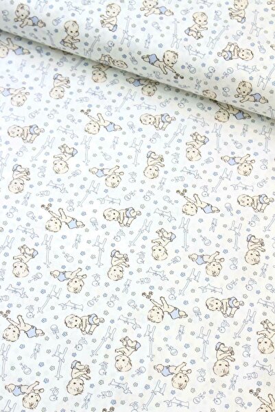 daisy star Mavi Bebek Poplin Kumaş