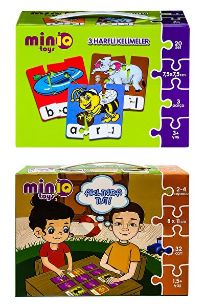 minİQ toys 3 كلمات أحرف + تذكر مجموعة من 2 أحجية تعليمية