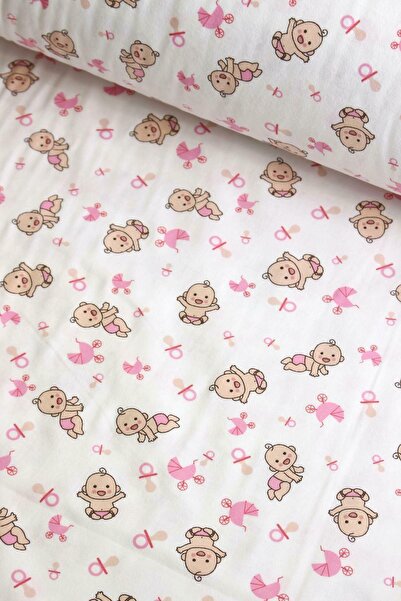 SAYGILI Pembe Bebek Flanel Pazen Kumaş