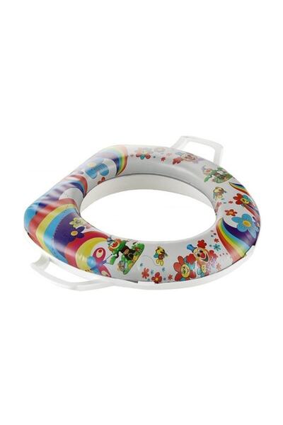 New'S Çocuk Bebek Klozet Kapağı Beyaz Kulplu Desenli Yumuşak Sağlıklı Çocuk Tuvalet Eğitimi(karışık Desen)