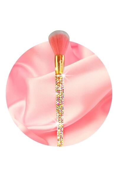 EDA LUXURY BEAUTY Çok Amaçlı Büyük Makyaj Fırçası Lüks Kristal Taşlı Bronzer Pudra Large Powder Makeup Brush