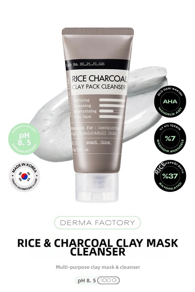 DERMA FACTORY 37% Rice Water 1% Mandelic Acid Multi-Purpose Clay Mask Cleanse...