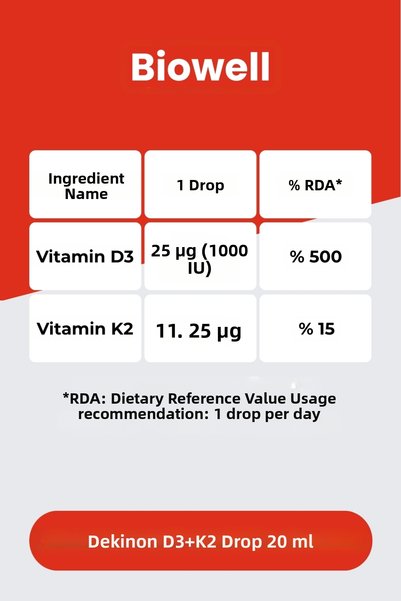 Biowell Dekinon D3K2 400 Drops 20 ml