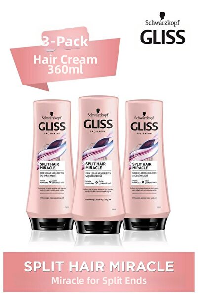 Gliss بلسم الشعر - سبليت هير ميراكل 360 مل × 3 قطع