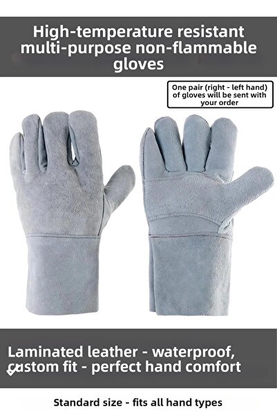 Carlburn قفازات جلدية متعددة الأغراض مقاومة للحريق ومقاومة للحرارة العالية وم...