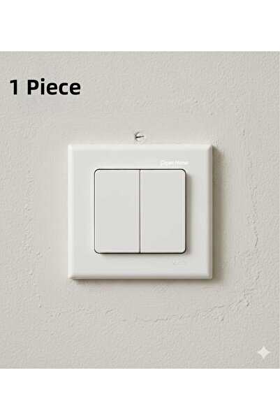 ÇEÇEN HOME (قطعة واحدة) مقبس مفتاح كهربائي أبيض مثبت على السطح مع إطار، مفتاح...