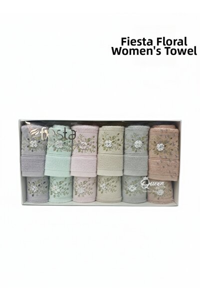 Fiesta Tekstil Çıtı Pıtı Embroidered Bamboo 12 Piece Towel Set with Mother an...