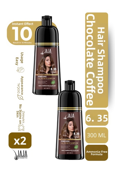 Jaja شامبو صبغ الشعر باللون البني الشوكولاتي 6.35 |   300 مل × 2 قطعة ويشمل ف...