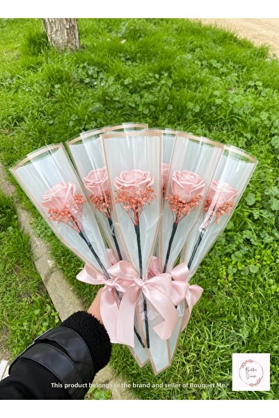 Buketim Seninle 10 Single Powdered Non-Fading Roses, Gift