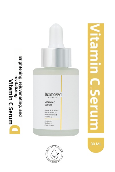 DermoNad سيروم فيتامين سي لتفتيح البشرة ومضاد للعيوب 30 مل (فيتامين E، حمض ال...