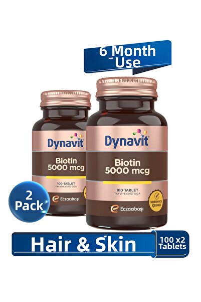 Dynavit Biotin 5000 Mcg 100 Tablets 2 Pieces