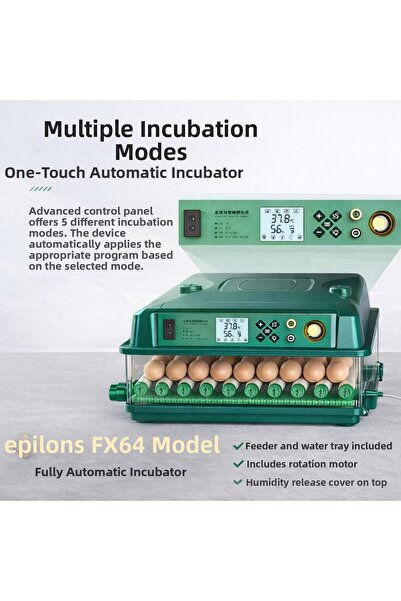 Epilons Fx64 Model Fully Automatic Incubator New Generation Ventilated Water ...