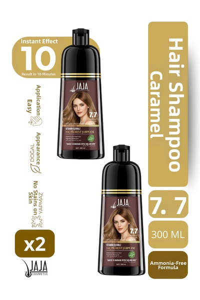 Jaja Karamel Caramel Hair Pigment Shampoo 7.7 |   300 ml X 2 Pieces & Contain...