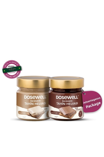 Dosewell طحينة حلاوة سادة وكاكاو قابلة للخفق 250 جرام / عبوة من قطعتين