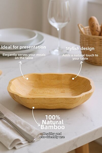 Bambum Tremble Salad & Fruit Bowl Shallow Rectangular