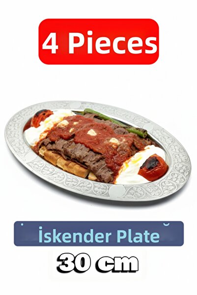 Binbir Trend Oval Chrome Steel Alexander and Serving Plate – Authentic Engrav...