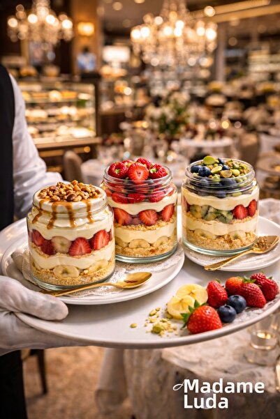 MADAME LUDA Pasabahce Magnolia Jar Dessert Bowl Set |   8 Pieces 330 Ml.